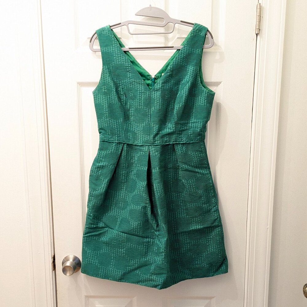 JCrew Green Brocade Dress - Size 6